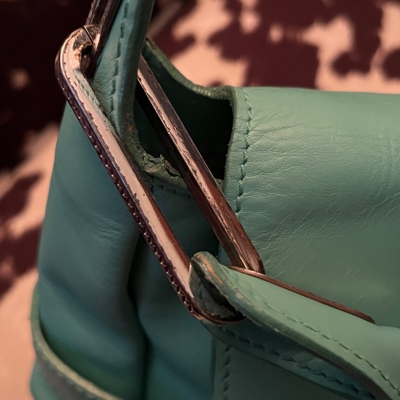 Jimmy Choo Turquoise Tulita Satchel Top Handle W/ Boho West Hardware--& Dust Bag - Picture 13 of 14